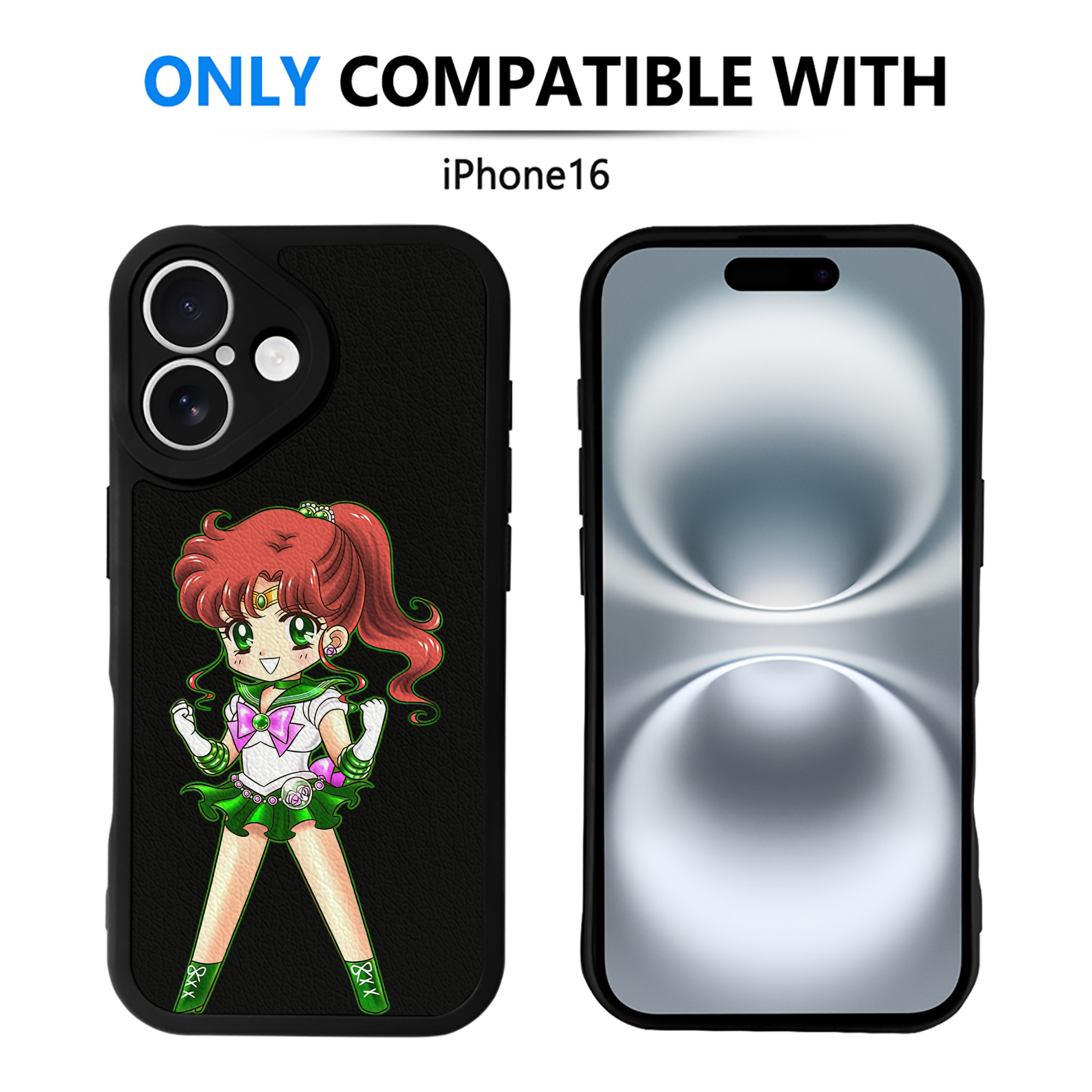 （画像用） 美少女戦士セーラームーン 木野 まこと きの まこと Sailor Moon Kino Makoto （セーラージュピター；Sailor Jupiter） 【iPhone 16シリーズ対応】シリコンスマホケース（レザー調） 材質：シリコン